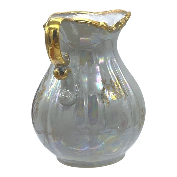 VINTAGE Japan Lusterware Portrait Of Courting Couple Pitcher and Bowl Gold Rim - Picture 4 of 15